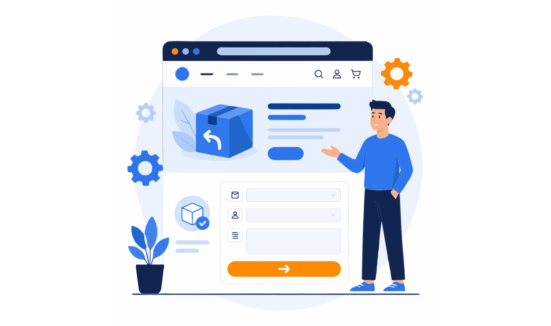 Return and warranty claim form for online stores