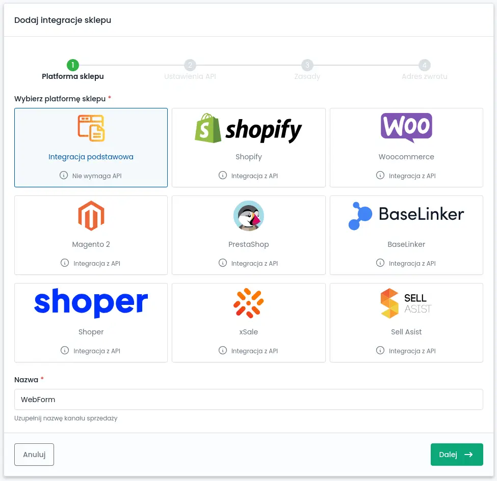 Adding a sales channel in RetJet
